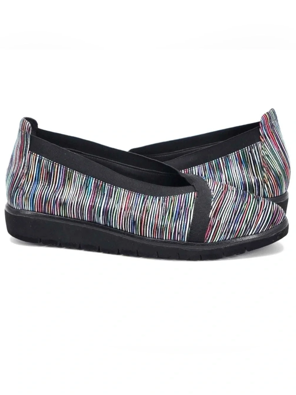 Nurture Kizzie multi-color striped slip-on comfort shoe Ballet Flats Leather 6.5